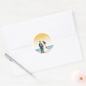 Sunset Beach bruiloft Sticker (Envelop)