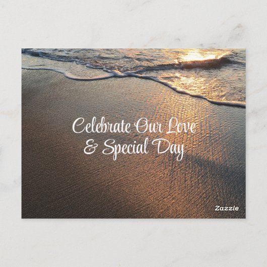 Sunset Beach bruiloft uitnodiging Sjabloon (Achterkant)