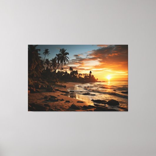 Sunset Beach Canvas Afbeelding 1 (Voorkant)