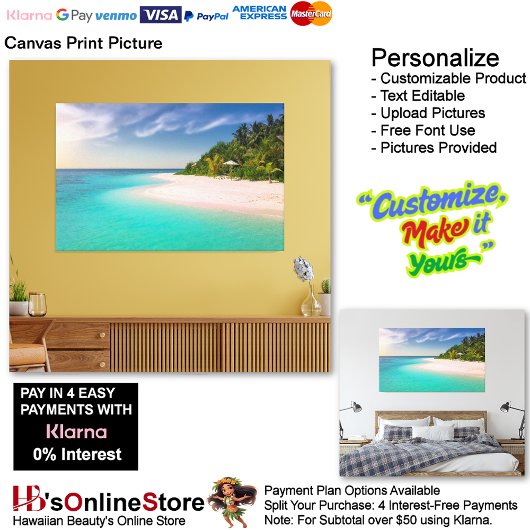 Sunset Beach Canvas Afbeelding 10