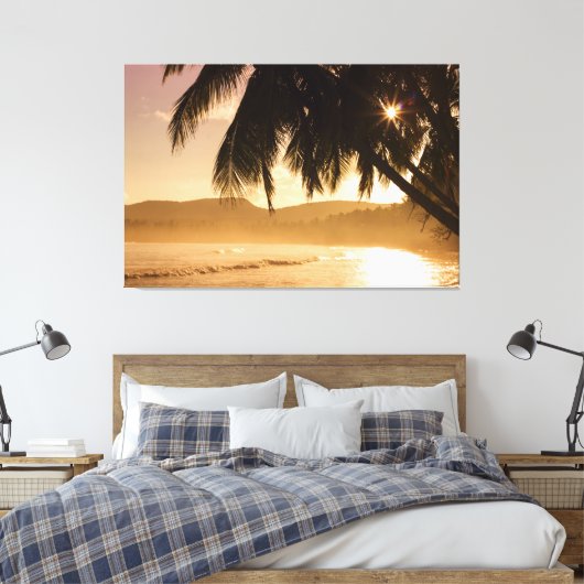 Sunset Beach Canvas Afbeelding 11 (Insitu (Slaapkamer))