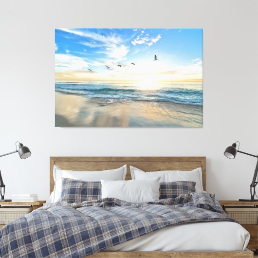 Sunset Beach Canvas Afbeelding 15 (Insitu (Slaapkamer))