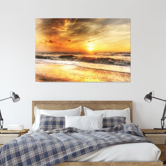 Sunset Beach Canvas Afbeelding 18 Afdruk (Insitu (Slaapkamer))