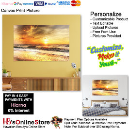 Sunset Beach Canvas Afbeelding 18 Afdruk
