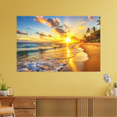 Sunset Beach Canvas Afbeelding 2 (Insitu (Woonkamer))