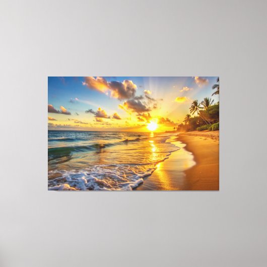 Sunset Beach Canvas Afbeelding 2 (Voorkant)