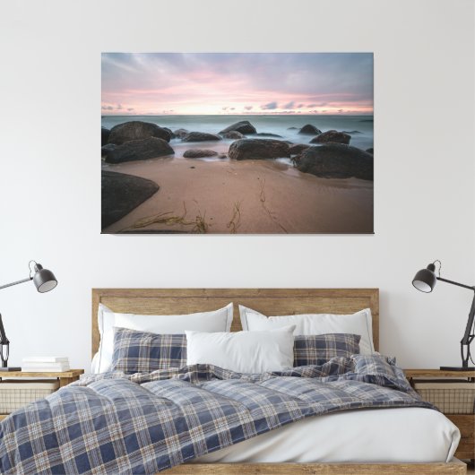 Sunset Beach Canvas Afbeelding 21 (Insitu (Slaapkamer))
