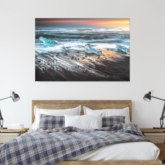 Sunset Beach Canvas Afbeelding 29 (Insitu (Slaapkamer))