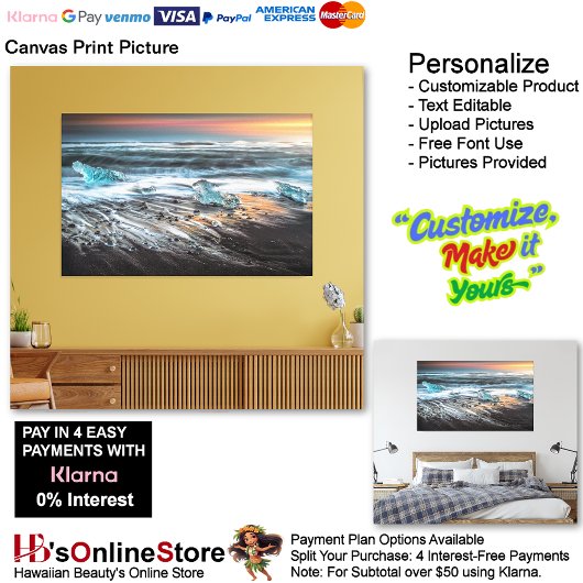 Sunset Beach Canvas Afbeelding 29 Afdruk