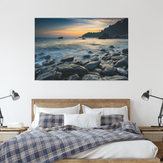 Sunset Beach Canvas Afbeelding 36 Afdruk (Insitu (Slaapkamer))