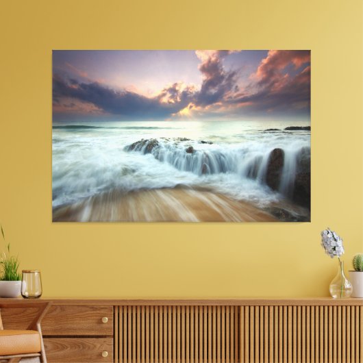 Sunset Beach Canvas Afbeelding 40 (Insitu (Woonkamer))