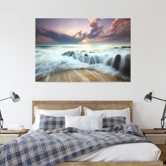 Sunset Beach Canvas Afbeelding 40 (Insitu (Slaapkamer))