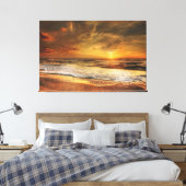 Sunset Beach Canvas Afbeelding 43 (Insitu (Slaapkamer))