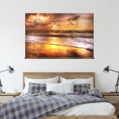 Sunset Beach Canvas Afbeelding 44 (Insitu (Slaapkamer))