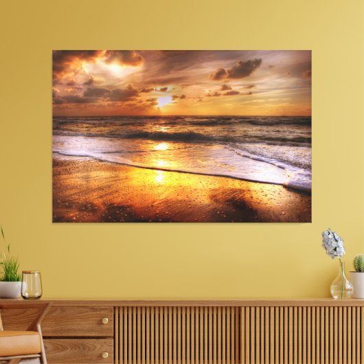 Sunset Beach Canvas Afbeelding 44 Afdruk (Insitu (Woonkamer))