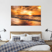 Sunset Beach Canvas Afbeelding 45 (Insitu (Slaapkamer))