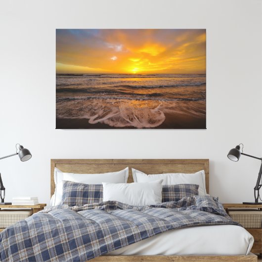 Sunset Beach Canvas Afbeelding 46 Afdruk (Insitu (Slaapkamer))