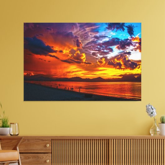 Sunset Beach Canvas Afbeelding 5 (Insitu (Woonkamer))