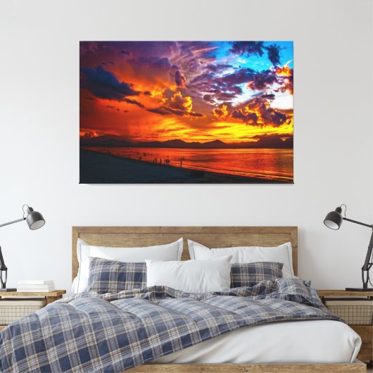 Sunset Beach Canvas Afbeelding 5 (Insitu (Slaapkamer))