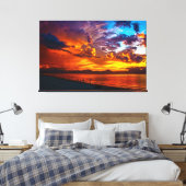 Sunset Beach Canvas Afbeelding 5 Afdruk (Insitu (Slaapkamer))