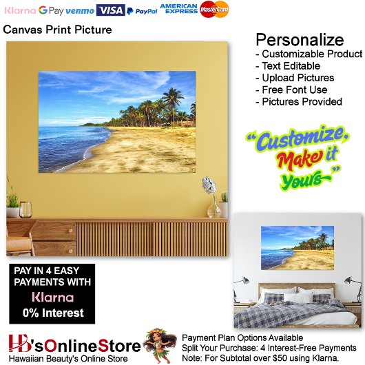 Sunset Beach Canvas Afbeelding 7