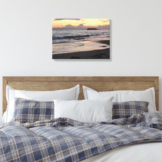 Sunset Beach Canvas Afdruk (Insitu (Slaapkamer))