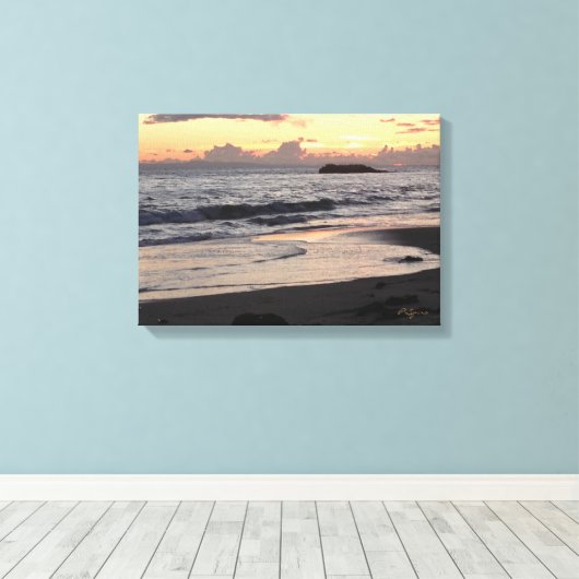 Sunset Beach Canvas Afdruk (Insitu (Houten vloer))