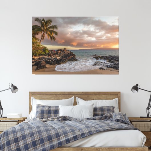 Sunset Beach Canvas Print 12 (Insitu (Slaapkamer))