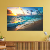 Sunset Beach Canvas Print Picture 19 (Insitu (Woonkamer))
