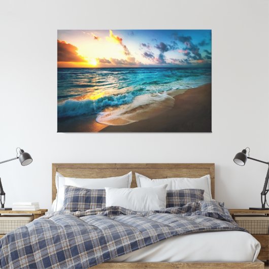 Sunset Beach Canvas Print Picture 19 (Insitu (Slaapkamer))