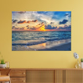 Sunset Beach Canvas Print Picture 20 (Insitu (Woonkamer))