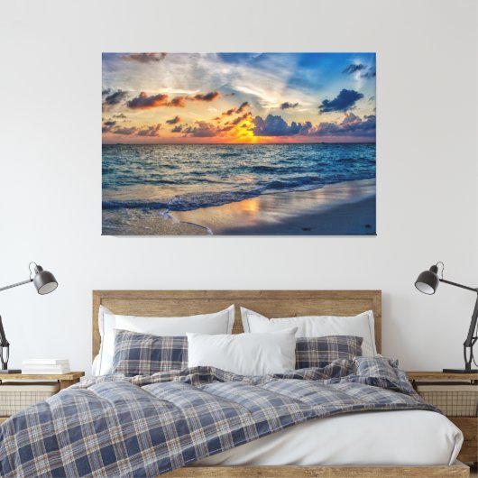 Sunset Beach Canvas Print Picture 20 (Insitu (Slaapkamer))