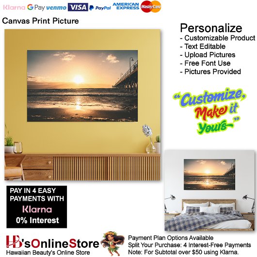 Sunset Beach Canvas Print Picture 52