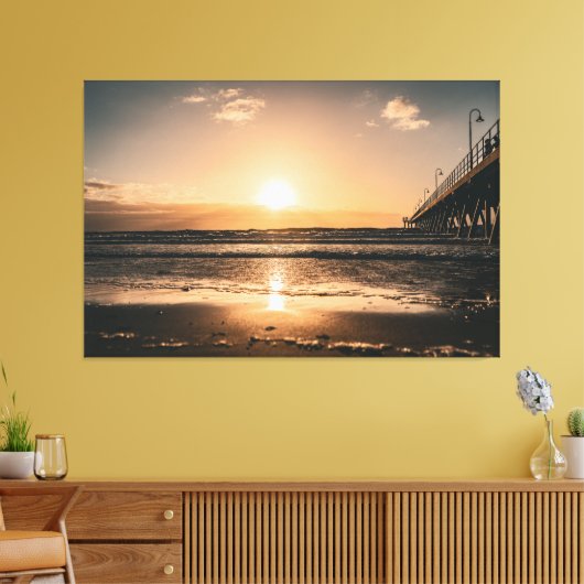 Sunset Beach Canvas Print Picture 52 (Insitu (Woonkamer))