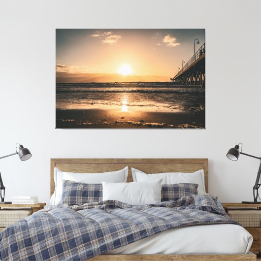 Sunset Beach Canvas Print Picture 52 (Insitu (Slaapkamer))