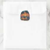 Sunset Beach Caravan Vierkante Sticker (Tas)