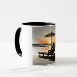 "Sunset Beach Chair Mug - Coastal Relaxation Cup" Mok