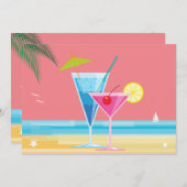 Sunset Beach Couple's Shower Uitnodiging (Voorkant / Achterkant)