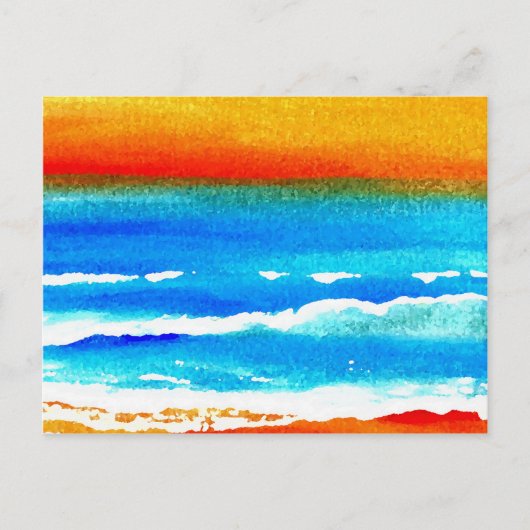 Sunset Beach Cricket Diane Ocean Art Briefkaart (Voorkant)