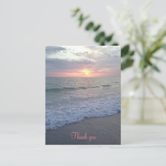 Sunset Beach Dank u Briefkaart (Staand voorkant)