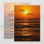 Sunset Beach Destination Wedding Invitation Kaart (Voorkant / Achterkant)