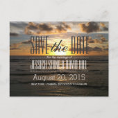 Sunset Beach Destination Wedding Save the Date Aankondigingskaart (Voorkant)