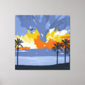 Sunset Beach door © Cathy Thompson Canvas Afdruk (Voorkant)