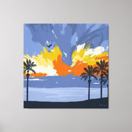 Sunset Beach door © Cathy Thompson Canvas Afdruk (Voorkant)