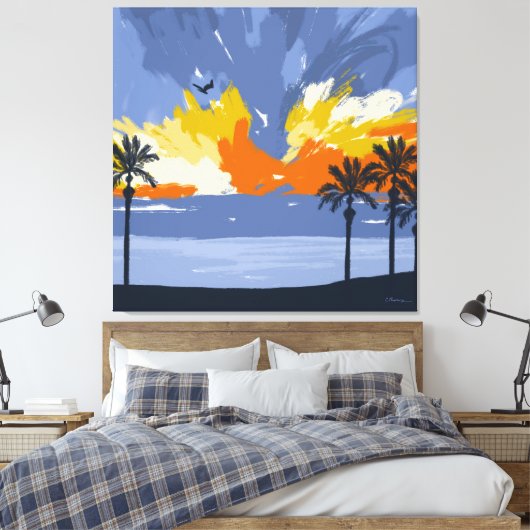 Sunset Beach door © Cathy Thompson Canvas Afdruk (Insitu (Slaapkamer))