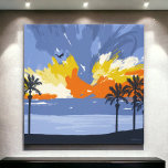 Sunset Beach door © Cathy Thompson Canvas Afdruk<br><div class="desc">Sunset Beach door © Cathy Thompson Canvas Print. Origineel ontwerp van kunstenaar Cathy Thompson. Introductie van dit prachtige kunstwerk, een waar meesterwerk dat de adembenemende schoonheid van een oceaanzonsondergang vastlegt. Deze print toont de betoverende tinten van een zonsondergang over de gouden kusten van de tropen, vergezeld van sierlijke palmbomen zwaaien...</div>