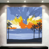 Sunset Beach door © Cathy Thompson Canvas Afdruk