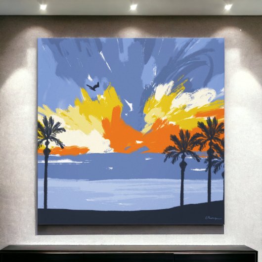 Sunset Beach door © Cathy Thompson Canvas Afdruk