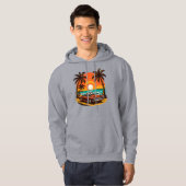 Sunset Beach Drive: Retro Summer Escape Hoodie (Voorkant volledig)