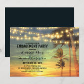 Sunset Beach Engagement Party String Lights Kaart (Voorkant / Achterkant)